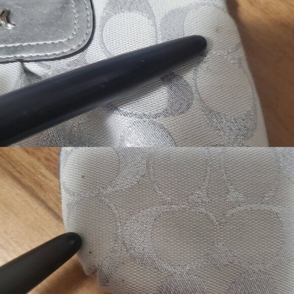 Coach White Monogram Canvas Large Wristlet Clutch Bag - Picture 13 of 14